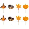 Decoração de festa de Ação de Graças transfronteiriça, toppers para bolo, bordas para bolo de sobremesa, adereços de decoração de outono para Ação de Graças