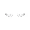 Pendientes de Pin de Plata de Ley s925 Estrella Pendientes de Estrella de Temperamento Sencillo para Mujer Super Hada Corazón de Niña Pendientes de Celebridad de Internet Estudiante