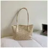 Bolso cesta tejido de moda y elegante con diseño calado, alto valor estético, bolso de hombro tipo tote, único y moderno, bolso de axila de gran capacidad