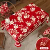 Mantel de Año Nuevo Impermeable Accesible Lujo Gama Alta Rojo Festivo Atmósfera Festiva Mantel Decorativo Mesa de Café Salvamanteles