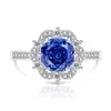 Anillos de Gemas de Colores Cortadas en Rosa de Venta Caliente en Transmisión en Vivo para Mujeres, Joyería de Diamantes de Alto Carbono Padparadscha Super Brillante, Dropshipping Transfronterizo