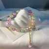 Nova Pulseira de Flor Margarida Cristal com Contas Estilo Japonês e Coreano Design de Nicho Ins Pulseira de Menina Pulseira de Namorada