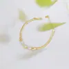 Pulsera de Diamantes Dorada en Forma de Corazón, Exclusiva Transfronteriza para Lujo Ligero, Uso Diario, Pulseras Personalizadas Llamativas para Mujer