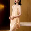 Pijama Feminino Sexy de Verão, Cetim de Seda Gelada 2026 Novo Renda Luxo High-End Estilo Puro Desejo Camisola Vestido de Noite