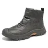 Botas de trabajo de caña alta para hombre, estilo callejero retro, modernas, adecuadas para ir al trabajo, con cremalleras laterales, antideslizantes, resistentes al desgaste y suelas gruesas, botas Martin casuales
