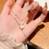 Collar de Lazo para Mujer, Gama Alta, Colgante Versátil, Cadena para Clavícula, Lujo Ligero, Diseño de Nicho, Accesorio de Cadena de Piedra para el Cuello