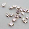Aretes Dobles Colgantes, Collar, Pulsera, Accesorios, Horquilla DIY, Material Cubierto de Zirconia Geométrica Cuadrada, Recubierto de Oro, Seiko