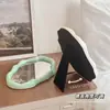 Espelho de Maquiagem Eletrodepositado em Formato de Nuvem Irregular com Ângulo Ajustável, Espelho de Mesa Estilo Ins para Quarto