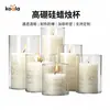 Atacado do fabricante copo de vela de vidro borossilicato alto, pote de aromaterapia transparente para decoração de casamento, porta-velas resistente a altas temperaturas para sala de estar e quarto