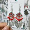 Aretes Escénicos de Minoría Étnica Turquesa Azul Aretes de Comercio Exterior Aretes Retro Transfronterizos Aretes Bohemios