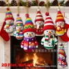 Navidad Transfronteriza de 12 Piezas, Muñeco de Nieve de Fieltro Tejido, Cima de Árbol de Madera, Decoración de Colgante para Fiesta en Casa Navideña