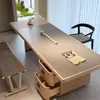 Novo Conjunto de Mesa de Chá e Cadeiras de Madeira Maciça Chinesa Moderno Minimalista Sensação de Luxo Leve Mesa de Chá Mesa de Café Mesa para Preparar Chá Outros Sala de Estar