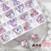 Strass de Arte de Unha Coração Grande da Moda Diamante K9 Premium Brilhante Coração Aurora Decorações de Unha Atacado Strass de Cristal