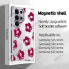 Funda acrílica retro francesa de flores rojas más vendida S26Ultra adecuada para funda de teléfono magnética Galaxy S24