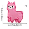 Pegatina de Tela de Alpaca de Dibujos Animados Rosa Guepardo Combinar y Combinar Parche de Tela Bordado Parche de Corazón Letra Artística Pegatina Bordada por Computadora