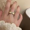 Anillo Exquisito de Esmalte Artesanal para Mujer, Moda Vintage Apilable Cruz H Letra Nuevo Estilo Anillo Abierto Anillo para Dedo Índice