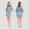 Conjunto sexy de dos piezas de camisón y bata de verano para mujer, ropa de casa fina con espalda descubierta de encaje para mujer