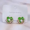 Brincos de Camélia Novos para Primavera e Verão, Brincos de Alto Padrão Estilo Francês, Brincos Versáteis de Gota de Óleo com Zircônia Microincrustada para Mulheres