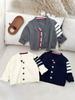 Cárdigan para Bebé Otoño Nuevo Estilo Suéter Tejido Invierno Niños y Niñas Estilo Coreano Cuello en V Suéter Casual Chaqueta Elegante
