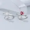 Anillo DIY de plata de ley maciza S925 de 6.2 mm con montura en blanco, popular en TikTok, anillo de cola de sirena de diamante oceánico