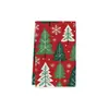 Toalla de Navidad Patrón de Árbol de Navidad y Pastel Impreso Secado Rápido Absorbente Paño de Cocina Multifuncional Decoración de Cocina Paño para Platos