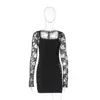 Ropa de Mujer para Comercio Exterior Europeo y Americano con un Toque de Lujo, Vestido Transparente de Encaje Puro Deseo, Vestido Corto Sexy de Satín para Casa Bodycon