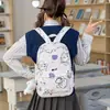 Mochila Gatinho Graffiti Fofa Leve Respirável Alça de Ombro Mochila Grande Capacidade Mochila Escolar para Estudante