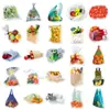 50 Bolsas de Pegatinas de Comida, Verduras y Frutas Realistas, Termos Decorativos Impermeables, Pegatinas para Cuadernos, Pegatinas al por Mayor