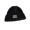 Gorro de punto coreano para mujer, cálido gorro de invierno con protección para los oídos, grueso, resistente al viento y al frío, gorro de lana con letras
