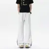 Pantalones Deportivos de Moda para Hombre con Parches a Cuadros, Pantalones Deportivos de Pierna Recta, Tallas Grandes, Pantalones Acampanados Sueltos Casuales Estilo Americano para Hombre