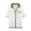 Atacado Fábrica de Roupas Femininas Transfronteiriça 2026 AliExpress Venda Quente Moda Tricô Vazado Camisa Polo + Conjunto de Shorts