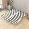 Base de cama flotante, acero, diseño simple, dormitorio principal, sin cabecero, base de cama de hierro forjado, cama doble, apartamento para adultos, casa de alquiler, cama con estructura de hierro