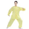 2026 Nuevo Modelo Ropa de Tai Chi Bambú Lino Traje de Tai Chi Ropa de Artes Marciales Uniforme de Práctica para Adultos Mayores Ejercicio Matutino Ropa de Baile
