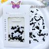 Acessórios de Nail Art para Praia de Verão Desenho Animado Gato Kt Preto e Branco Gravata Borboleta Resina DIY Unha Postiça Acessórios Laço Vermelho