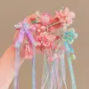 Acessórios de Cabeça Hanfu Infantil Acessórios de Cabelo Antigos Grampo de Cabelo para Streaming Meninas Super Fadas Estilo Chinês Traje Antigo Tassel Flor Grampo de Cabelo