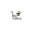 Novos Piercings de Orelha Hensen Fresh Inlaid Estrela Verde Menta Zircônia Cool High-End Feminino Micro-Inlaid Zircônia