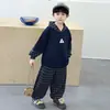 Conjunto de Moletom com Capuz para Meninos Outono 2026 Nova Versão Coreana Estilosa Rebelde Legal Moderno Meia-Idade Outono Casual Solto
