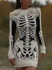 Site independente transfronteiriço internacional Vestido bodycon feminino gótico fantasia de Halloween vestido justo