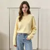 Suéter de punto holgado para mujer con un elegante diseño floral tridimensional, nuevo estilo transfronterizo europeo y americano otoño/invierno, dobladillo enrollado, jersey de cuello redondo