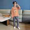 2026 Pijamas Nuevos de Dibujos Animados para Niños Estilo Primavera y Otoño Manga Larga Niños Niños Medianos y Mayores Adolescentes Ropa de Casa de Otoño
