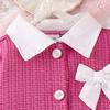 Traje de Niña Europeo y Americano Transfronterizo Shein Otoño Nuevo Solapa de Lazo Cuadros Camisa Falda de Colegio Traje