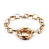 Regalo de San Valentín moda collar de cadena de anillo de acero de titanio + pulsera de dos piezas al por mayor tres colores opcionales