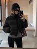 Jaqueta Acolchoada de Algodão Novo Estilo para Mulheres, Casaco Curto Solto de Algodão de Inverno, Jaqueta Puffer Engrossada, Versão Coreana, Jaqueta Acolchoada de Algodão Petite de Cintura Alta