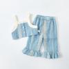 Conjunto de Tirantes Bordados para Niña 2026 Verano Nuevo Estilo Chaleco sin Mangas y Shorts para Bebé Conjunto de Dos Piezas Moderno