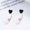 Pendientes de plata de ley 925 con forma de trébol y corazón, redondos, de epoxi, geométricos de rosca trenzada para mujer, minimalistas, combinan con todo