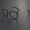 Armazón de gafas de titanio puro para hombre que puede combinar con grado de miopía tendencia de moda gms806 dorado medio armazón de gafas de montura completa para mujer