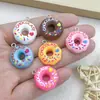 Colgante de Resina de Donut Multicolor Transfronterizo Accesorios Hechos a Mano DIY Pendientes Collar Pulsera Llavero Accesorios para Joyería
