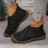 2025 Nuevas Botas de Nieve para Mujer Invierno Planas Antideslizantes Engrosadas Forradas de Felpa Cálidas Zapatos de Algodón de Moda Casual Impermeables Botines Cortos