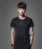Camiseta de manga corta de verano para hombre, versión coreana, informal, ajustada, de media manga, de cuello redondo, de talla grande, de color liso, fabricantes al por mayor