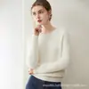 Suéter de cachemira 100% para mujer de cuello redondo y manga raglán para otoño e invierno, suéter tejido holgado y casual, camisa básica de punto cálida y gruesa